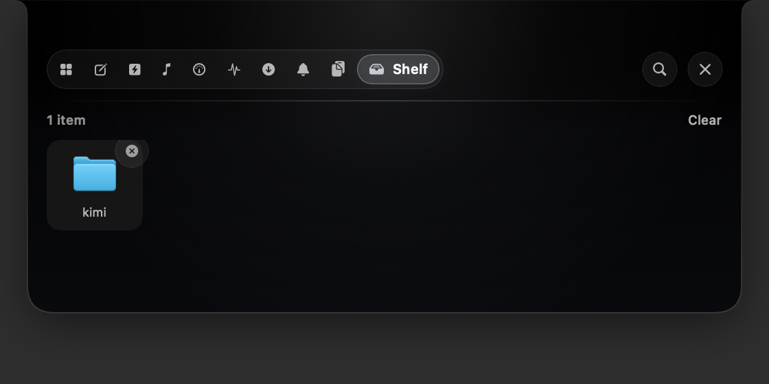 The real Bondex Notch Shelf panel holding a folder